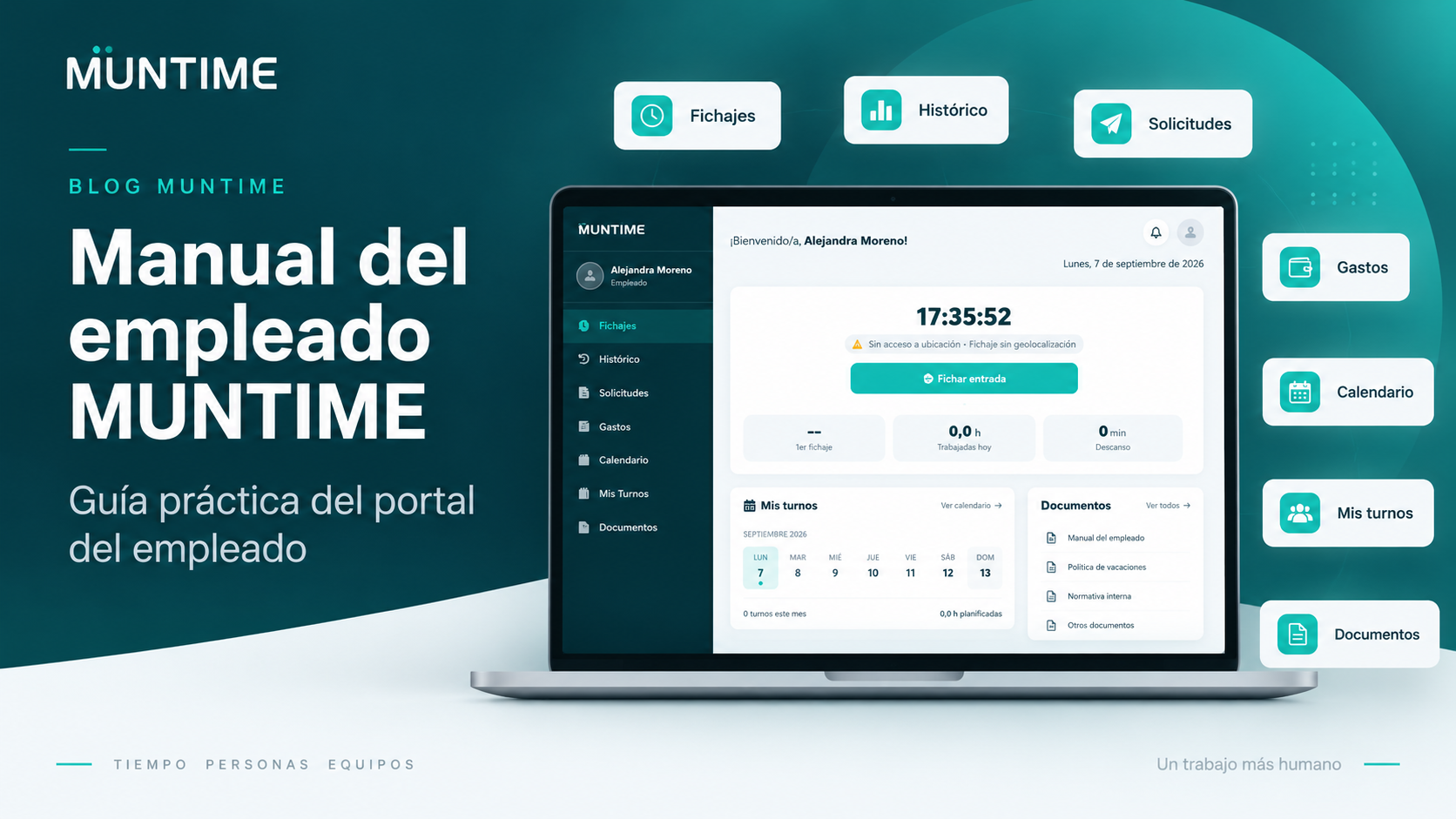 Manual del empleado MUNTIME: guía práctica para utilizar el portal del empleado